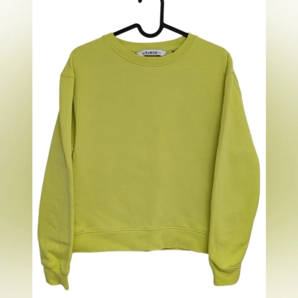 Kanuk Koroc crewneck Sweatshirt Lime Green 100% Cotton Canada size XS - Picture 1 of 12